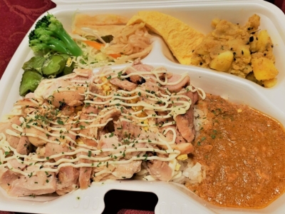 塩焼きチキンとカレーのハーモニー「ソルトチキン弁当」　600円（税込）