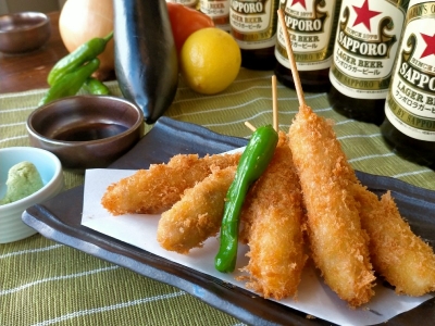 串カツ、だし醤油わさび　950円（税込）