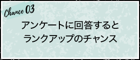 chance03：アンケートに回答するとランクアップのチャンス